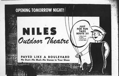 Niles 31 Outdoor Theatre - Old Ad From Ron Gross